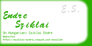 endre sziklai business card